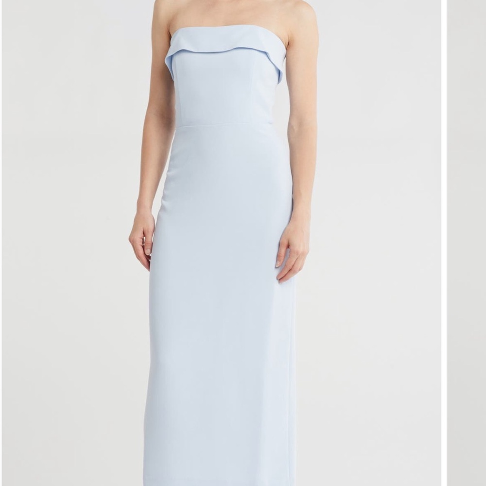 Veronica Beard Strapless Light Blue Dress